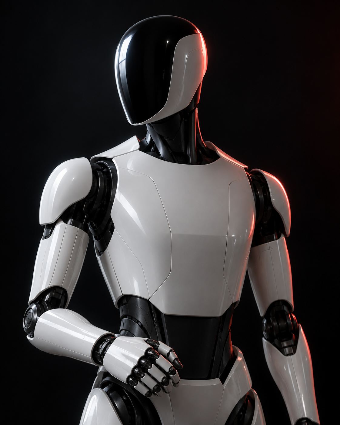 Concept illustration of a white humanoid robot